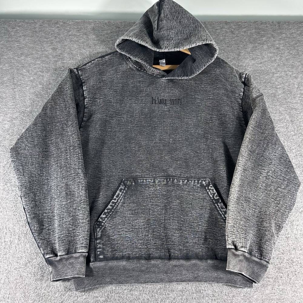 Los Angles Apparel Hoodie Men SZ M Heavy Cotton Fleece 14 Oz USA Made Acid Wash